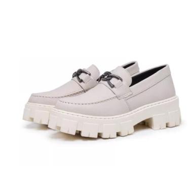 Imagem de Mocassim Tratorado Feminino Corrente Metal Estilo Blogueira Casual Cal