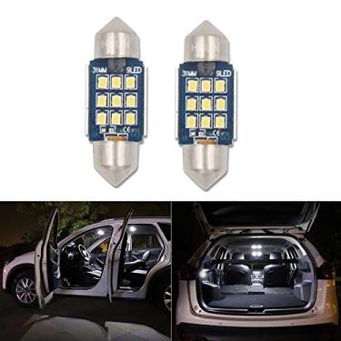 Imagem de HSUN DE3175 Lâmpada LED 12V-24V 31MM DE3022 6000K Branco C5W 3022 6428 6430 7065 DE3021 DE3023 Canbus livre de erros para leitura de cúpula interior, placa de matrícula, 2 unidades