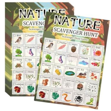 Imagem de 30 cartas de caça ao tesouro da natureza, 12,7 x 17,78 cm, atividades de viagem, acampamento, ao ar livre, interior, buscar e encontrar o tema da natureza, cartão de caça ao tesouro kit de exploração