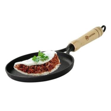 Imagem de Frigideira Tapioqueira e Panquequeira de Ferro 18cm com Cabo Madeira S