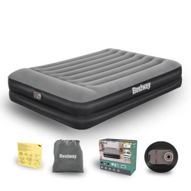 Imagem de Colchao Inflavel Casal QUEEN Premium Preto com Bomba Embutida 110V + Bolsa Bestway
