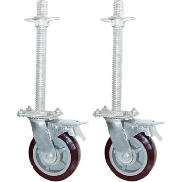Imagem de Rodízios De Transporte Para Serviços Pesados,rodízios De Borracha,rodízios De Poliuretano,rodízios Giratórios Com Freios,carga 600kg,rodízios De Andaime,parafusos De, Red, 600X30.5mm