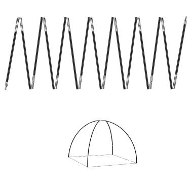 Imagem de 1 mastro de barraca de 360 cm (3,6 m); postes de substituição para barraca infantil, lona de caminhada e acampamento de 8 mm, adequado para todos os tipos de barraca de acampamento interna e externa