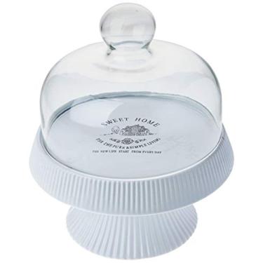 Imagem de QUEIJEIRA DE CERÂMICA C/TAMPA DE VIDRO SWEET HOME 19x22cm