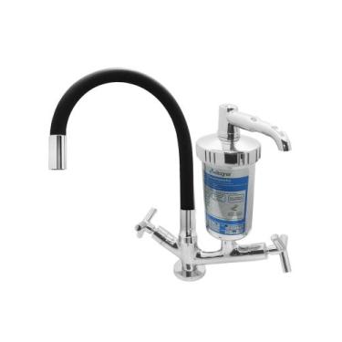 Imagem de Torneira Filtro Color Preta Com Copo Abs C55 Mesa 1/4 - Bognar