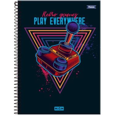 Imagem de Kit de Cadernos, Foroni, 12 Matérias, Capa Dura, High Masculino, 192 Folhas, Pacote com 4