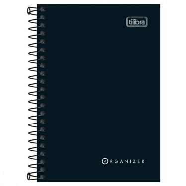 Imagem de Caderneta 1/8 Espiral 80 Folhas Organizer Preto Tilibra