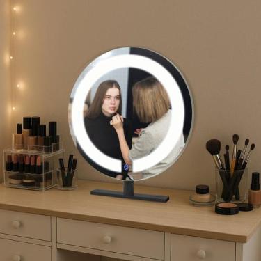 Imagem de Espelho Bancada Redondo 40cm com 2 Leds Touch Reduna