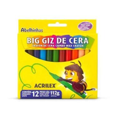 Imagem de Giz de cera Acrilex jumbo big 12 cores ref 09111