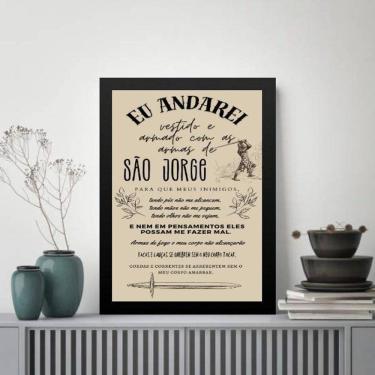 Imagem de Quadro Oração De São Jorge - Bege 45X34Cm