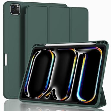 Imagem de Capa Ipad Pro 13" M4 com Suporte para Caneta Pencil - SmartFolio A2925 A2926 A3007 (Verde Exercito)