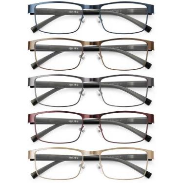 Imagem de Óculos de leitura JOLISU Blue Light Blocking Metal Frame 5PCS