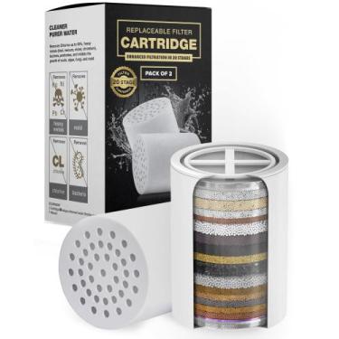 Imagem de Pacote de 2 cartuchos de filtro de reposição para chuveiro AquaHomeGro
