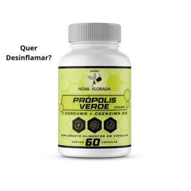 Imagem de Extrato de Propolis  Verde 60 cápsulas. - Apiario Nova Florada