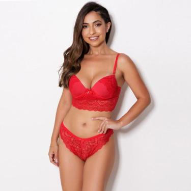 Imagem de Conjunto de lingerie Cropped Luxo em Renda  - Conjunto Crislene - MTX 