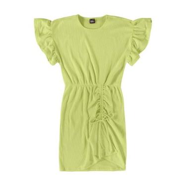 Imagem de Vestido Manga Godê Infantil Gloss, Verde, 12