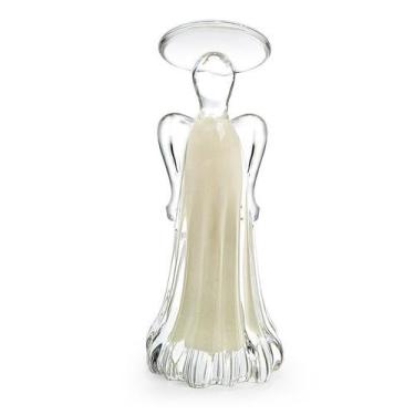 Imagem de Anjo Em Cristal Murano Pérola - São Marcos 21cm