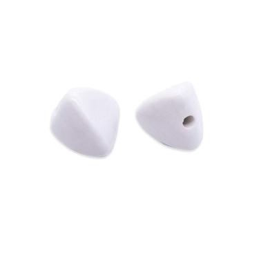 Imagem de Miçanga Passante Triângulo Resina Branco 12mm 50pçs 60g - Macall