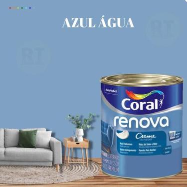Imagem de Tinta Parede Azul Marinho Acrílica Fosca Renova 800ml - Coral, AZUL ÁG
