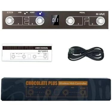 Imagem de M-VAVE VEDO Chocolate Plus Controlador MIDI Sem Fio Teclado Profissional com 4 Botões Foot Switch, Interface Host Controle Direto de Efeitos, Bateria de Longa Duração 12 Horas Windows Mac iOS Android