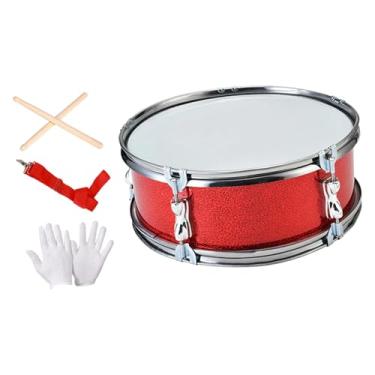 Imagem de MERIGLARE Caixa de 11" Instrumento de percussão leve e portátil com luvas para crianças, meninos e meninas iniciantes, Vermelho