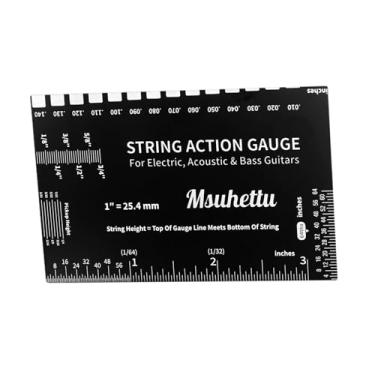 Imagem de Dynwave Régua de medição de ação de cordas, medidor de altura de guitarra para baixos elétricos, Preto