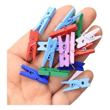 Imagem de Mini Pregador Prendedor Madeira Coloridos 2,5cm 200 Unidades Peças Organizador Decorativo Artesanato Lembretes Embalagens Pequenos Grampos de Madeira para Artesanato, Exibição de Fotos
