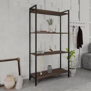 Imagem de Estante para Livros Industrial Aço Multiuso 4 Prateleiras 146cmx80cm A