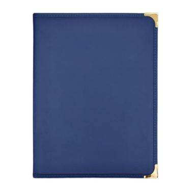 Imagem de YsXoWiui para Cardápio de Restaurante, Pastas de Cardápio Comercial Tamanho A4 Cantos de Metal 9,6 x 12,6 polegadas Suporte para para Bar Restaurante, Azul