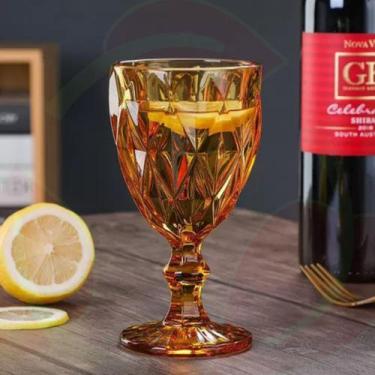 Imagem de 12 Copo Taça Diamond Ambar Metalizada 330ML Vinho Buffet - Class Home,