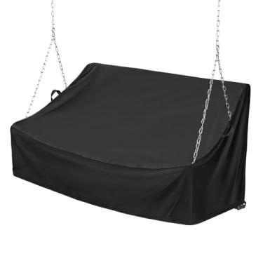 Imagem de Kasla Capa de balanço para varanda, capa à prova d'água para balanço de pátio ao ar livre e banco de balanço suspenso (50 x 26 x 15/53 cm)