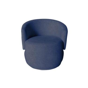 Imagem de Poltrona Decorativa Beatriz Orgânica Suede Azul Marinho - Mansão Decor