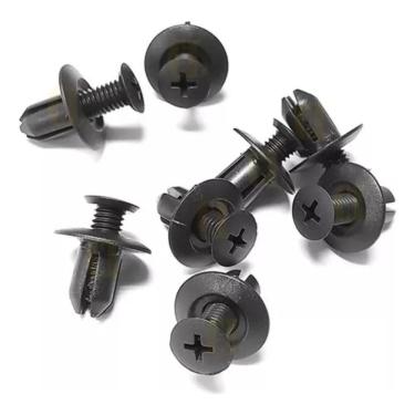 Imagem de 2X Fixadores Presilha Parafuso Plástico Automotivo 100 Peças