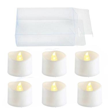 Imagem de Luzes de chá Velas de Tealight sem chama Rainbow White Glitter Led Tea