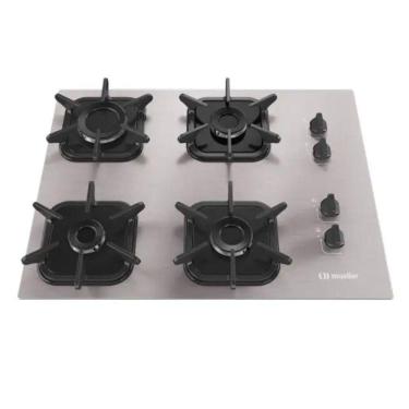 Imagem de Cooktop 4 Bocas De Alumínio Com Ultra Chama E Grades De Ferro Fundido Mueller Bivolt