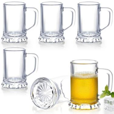 Imagem de Futtumy Copos de shot engraçados de 33,5 g, mini caneca de cerveja com alças, mini copo de dose de cerveja para cervejas uísque tequila vodka expresso, copo de shot a granel para festa de Natal