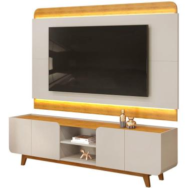 Imagem de Rack Para Sala com Painel Para TV 75 Pol LED Cine D05 Bali Cedro - Lyam Decor