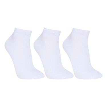 Imagem de Meia Puket Tripack Micro, Branco, 40/44