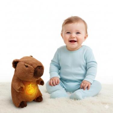 Imagem de Pelúcia Capivara que Respira e Ajuda na Hora de Dormir - Capivara Do Sono, Ursinho de Pelúcia que Respira com Luzes e Sons Relaxantes