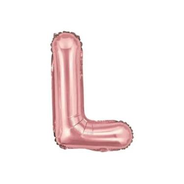 Imagem de Balão Letra Metalizada Rose Gold - 40cm (escolha Sua Letra) - PartiuFe