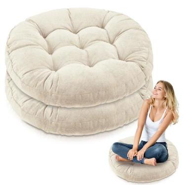 Imagem de Almofadas de chão Jerify Round Square 55x55cm bege 2 peças