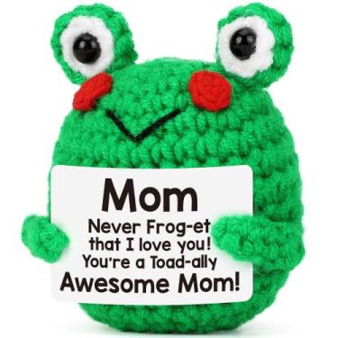 Imagem de Boneco de brinquedo LEJIAJINW, mini sapo de crochê, presente feito à m