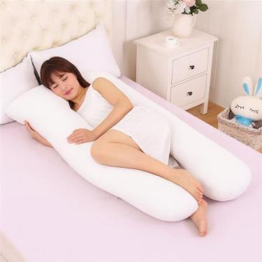 Imagem de Travesseiro de Corpo Almofada Gestante Anatômico 100% Algodão - Varias