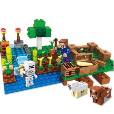 Imagem de Bloco de Montar Vila Craft Brinquedo 210 pçs - 8804 - Mineworld