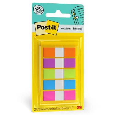 Imagem de Post It tape flags 5 cores neon com 100 fls 3M