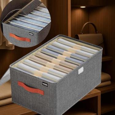 Imagem de Caixa Organizadora 7 Divisórias Dobrável Com Tampa tiras autocolantes 