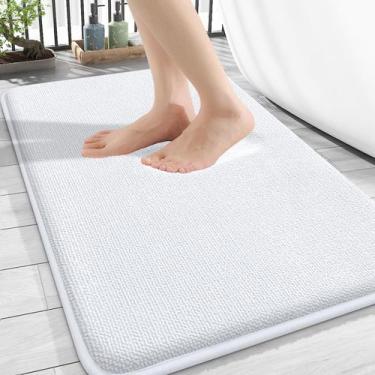 Imagem de Tapete de banho Memory Foam OLANLY Thick 30x20cm branco