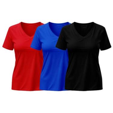 Imagem de Kit 3 Blusa Dry Feminina - MT Clothing, Pink, Marrom, Vermelho, GG