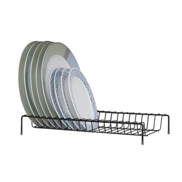 Imagem de Organizador Armário de Cozinha Secador Porta 18 Pratos Suporte Escorredor Preto