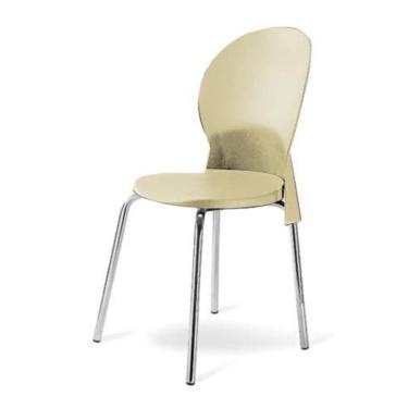 Imagem de Cadeira Base Cromada Linha Polipropileno Milano Bege